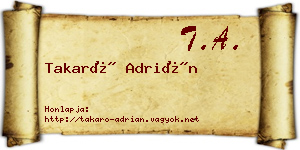 Takaró Adrián névjegykártya